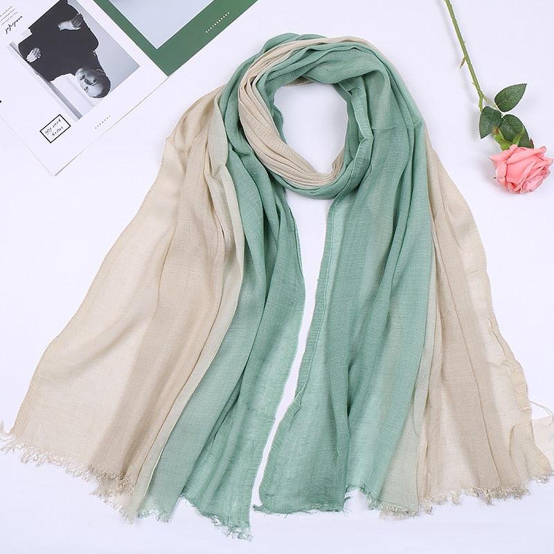 Foulard Lin Dégradé Luxe Vert clair