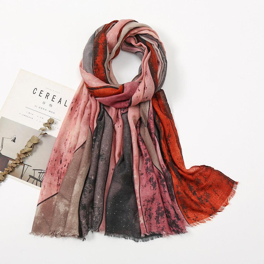 Foulard Lunaire en Coton Rose