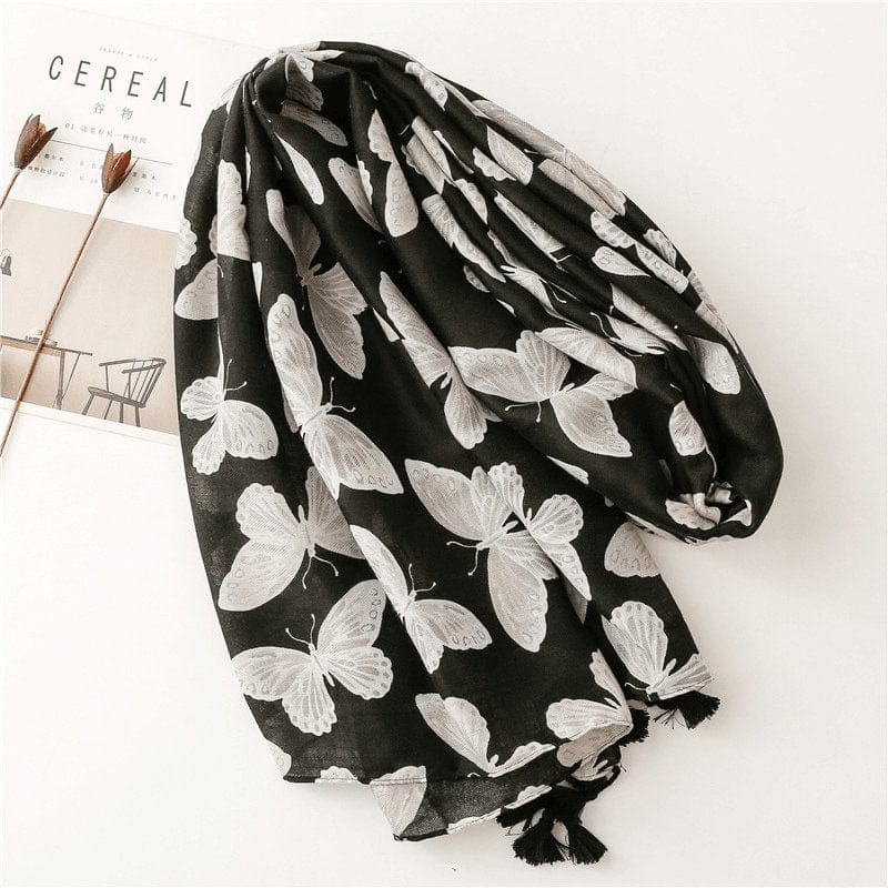 Foulard Papillon Noir Élégance