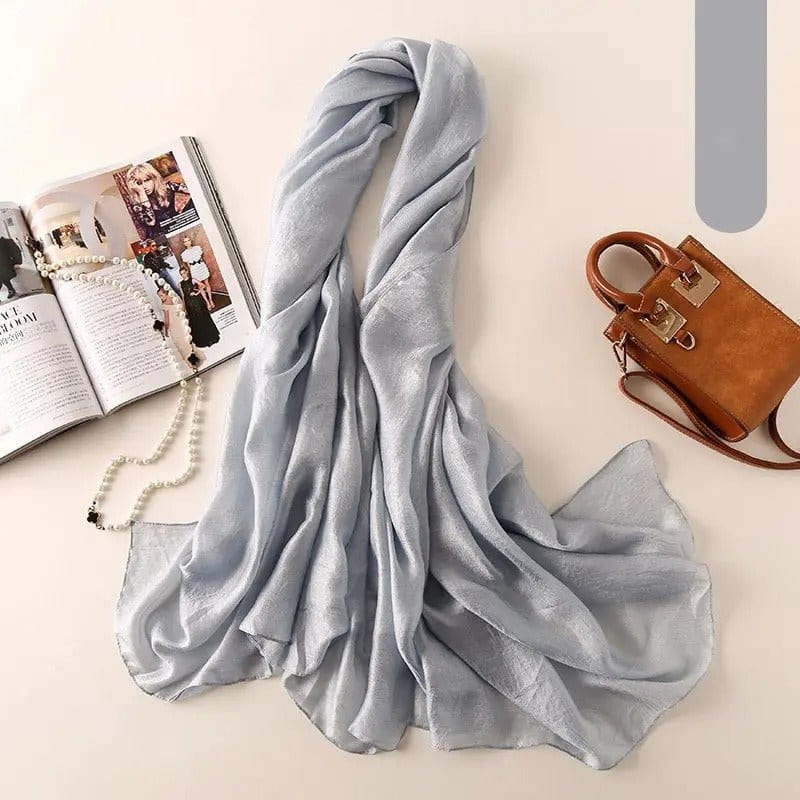 Foulard Satin Luxe et Élégance Gris