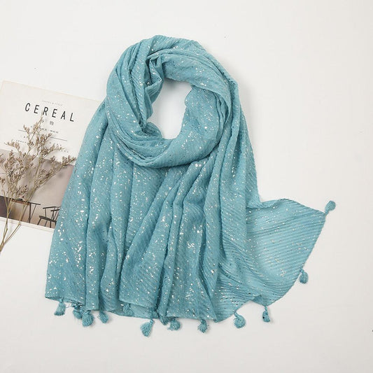 Foulard Scintillant d'Argent Bleu