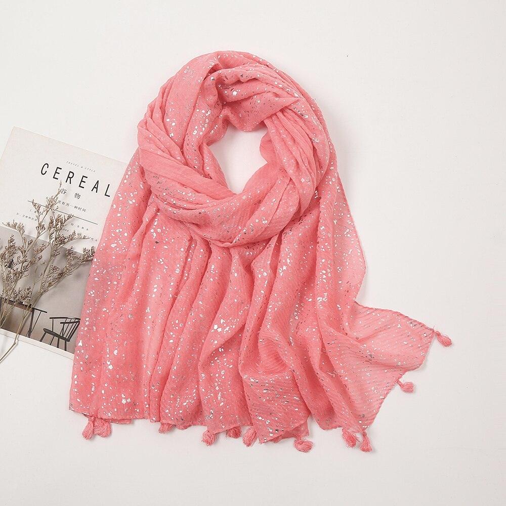 Foulard Scintillant d'Argent Rose