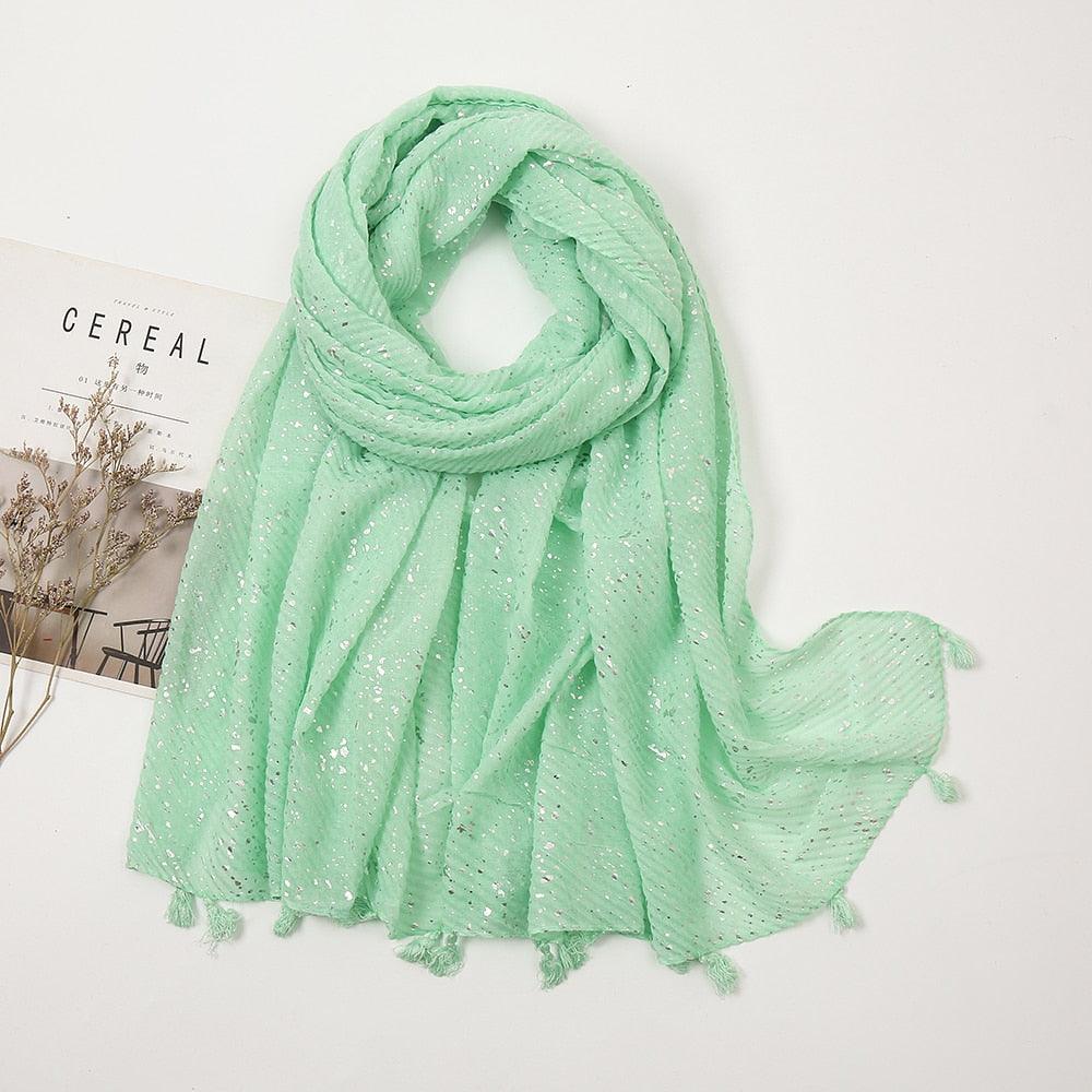 Foulard Scintillant d'Argent Vert