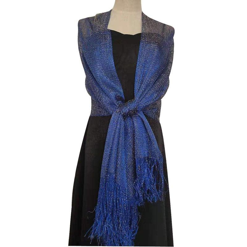 Foulard scintillant pour femme Bleu