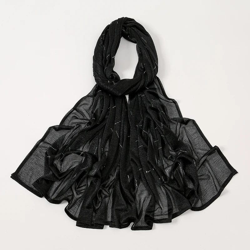 Foulard Strass élégant et à la mode Noir
