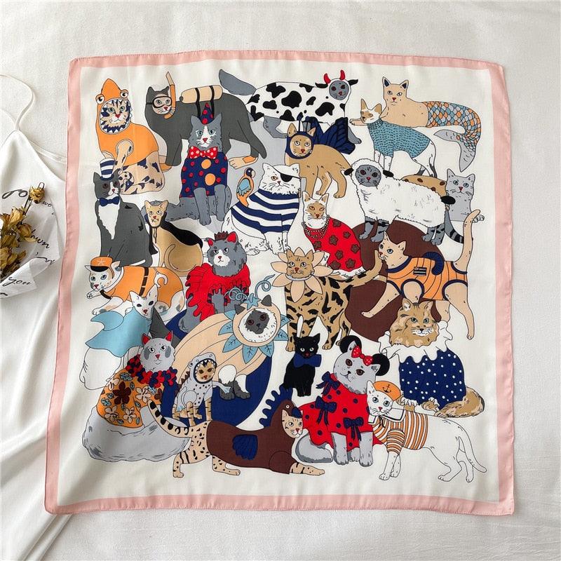 Foulards "Les Dégui'Chats" Les Dégui'Chats (blanc)