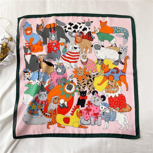 Foulards "Les Dégui'Chats" Les Dégui'Chats (rose)