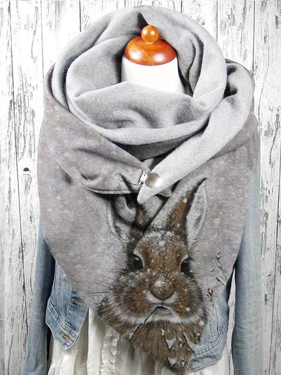 Lapin en Hiver | Snood Polaire GRIS / 150x75 cm