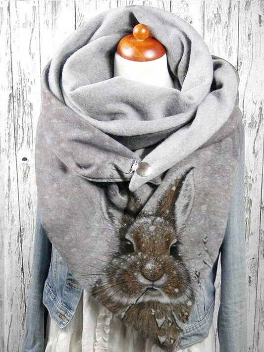 Lapin en Hiver | Snood Polaire GRIS / 150x75 cm