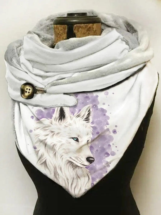 Le Loup Blanc | Snood Motif Animal WHITE / 135x50 cm