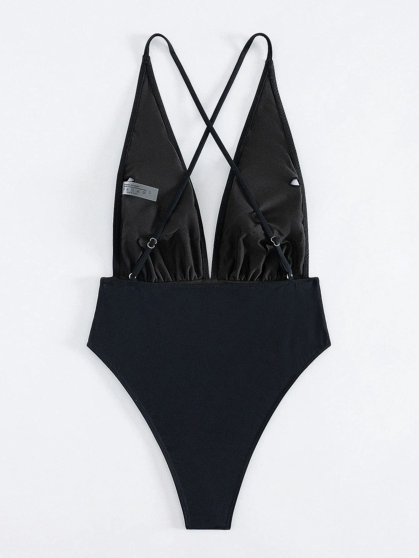 Maillot de Bain Une Pièce Élégant Noir avec Encolure Plongeante.