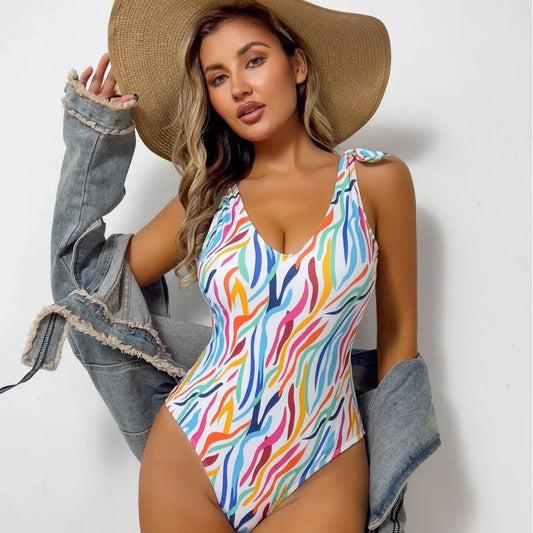 Maillot de Bain Une Pièce Multicolore Vibrant - Éclat Estival et Confort Total