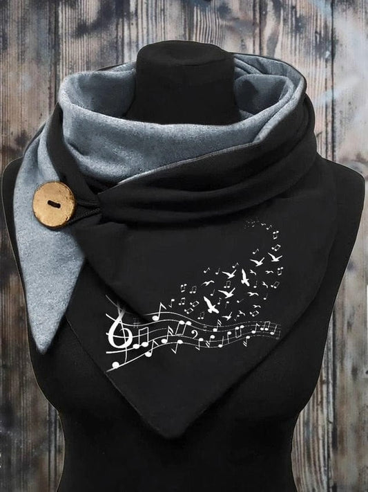 Partition de Musique | Snood Doublé pour le Froid Black / 135x50 cm