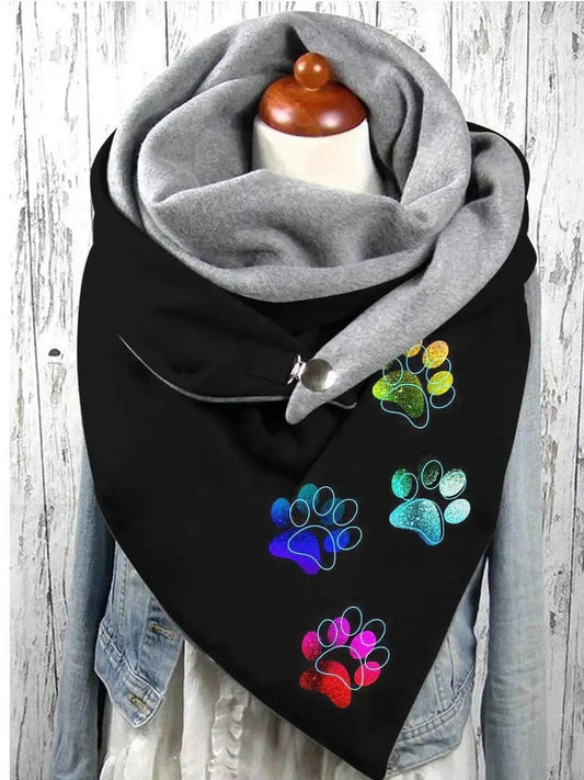 Pattes de Chats | Snood Créatif Fantaisie Black / 150x75 cm