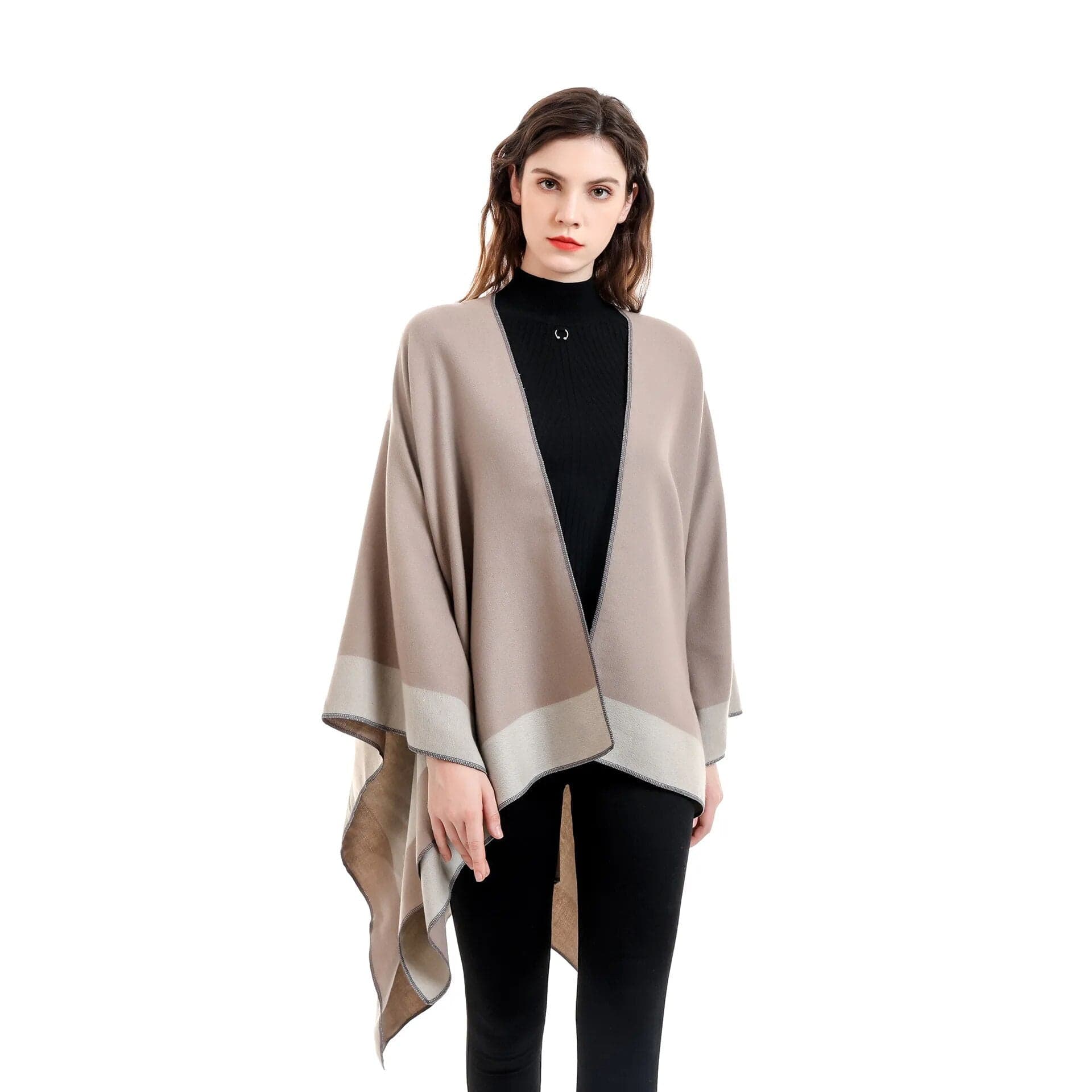 Poncho en cachemire bicolore Touché Luxe