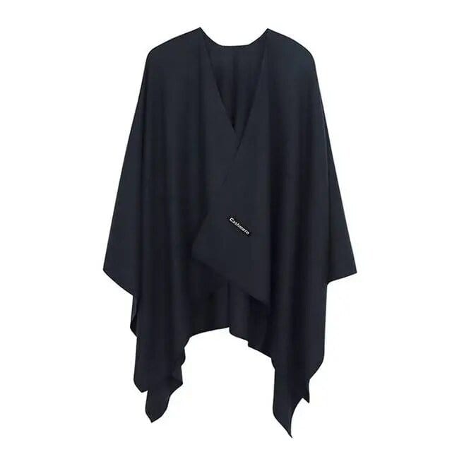 Poncho en cachemire de qualité supérieure Noir