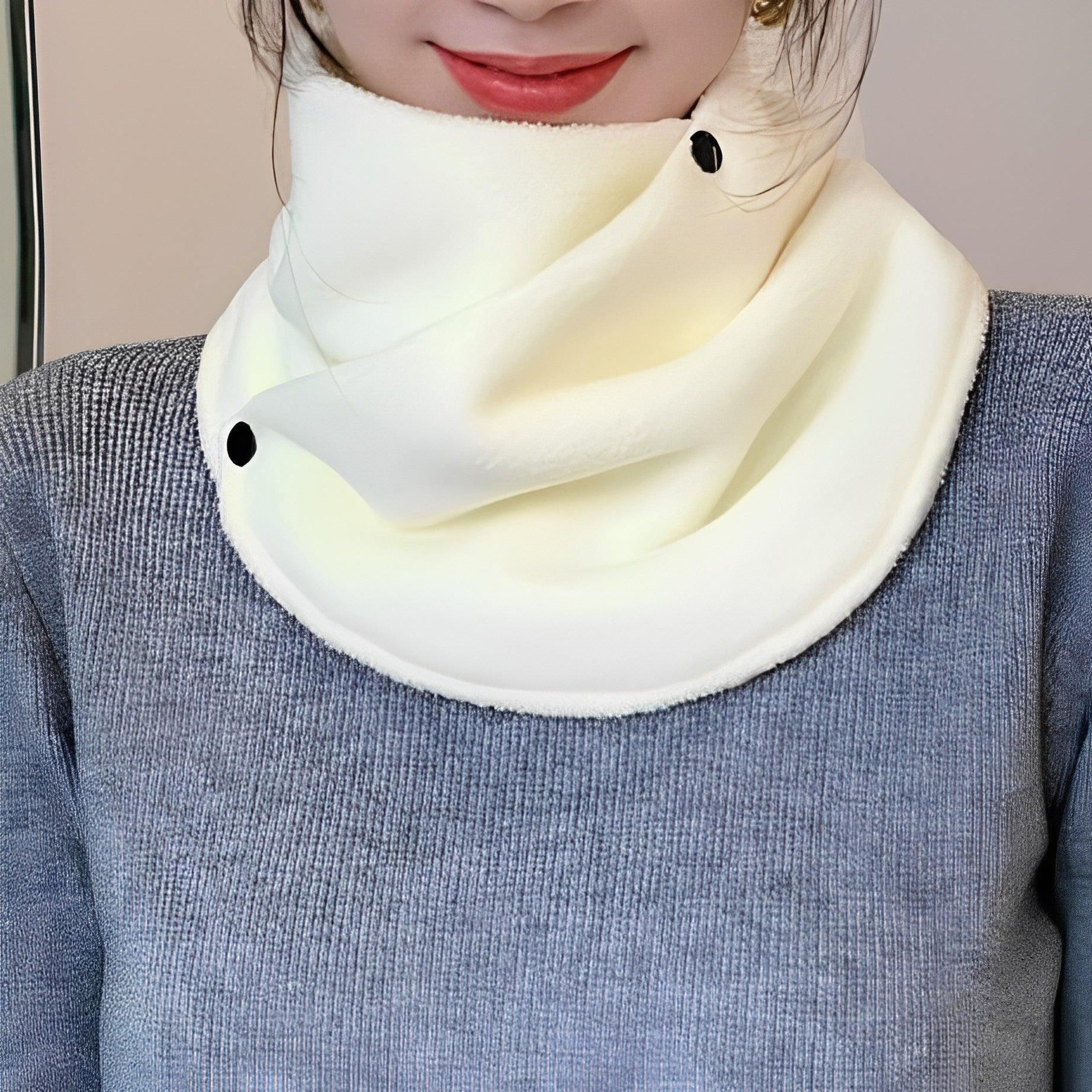 Snood doux avec boutons assortis Blanc