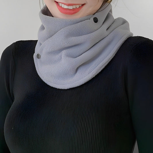 Snood doux avec boutons assortis Gris