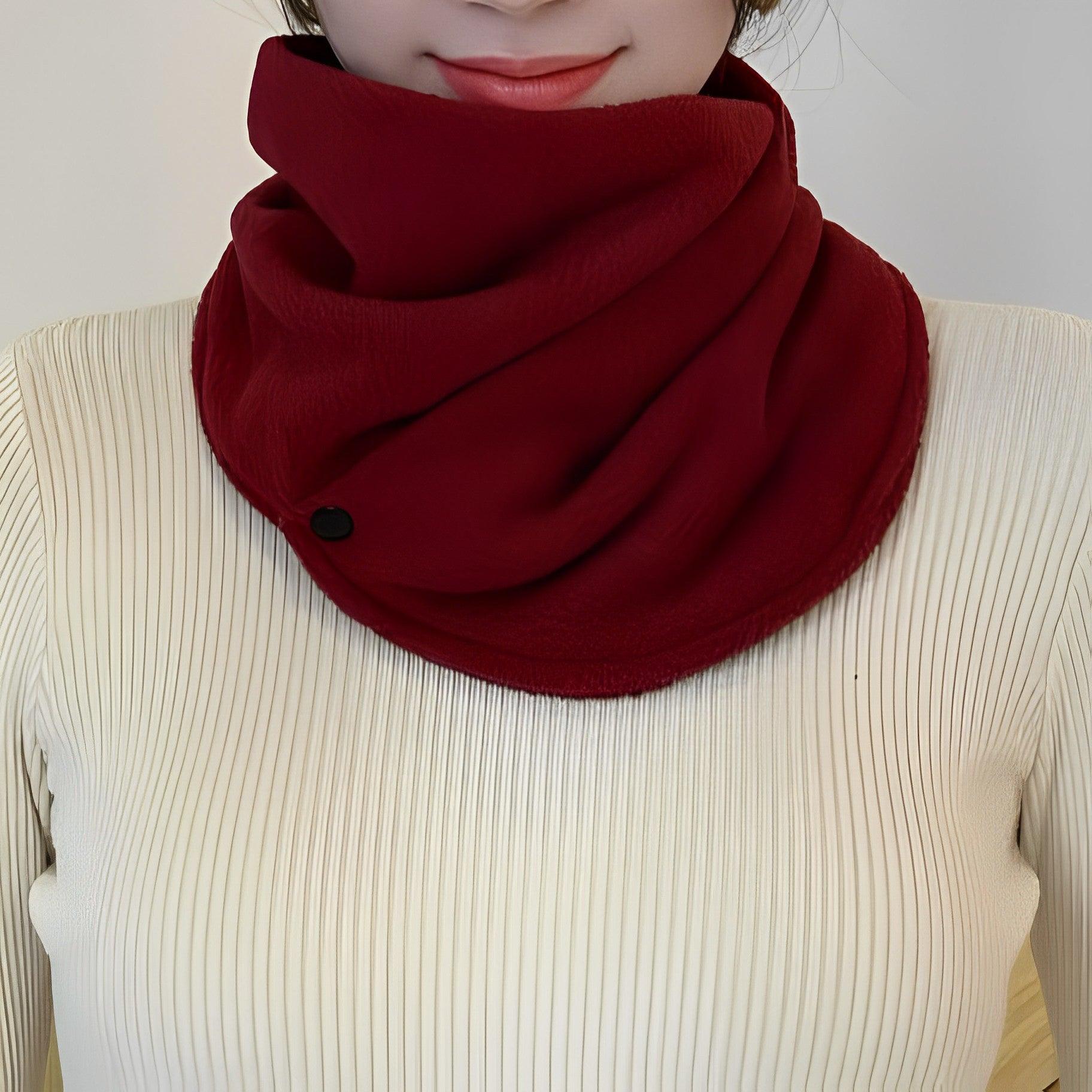 Snood doux avec boutons assortis Marron
