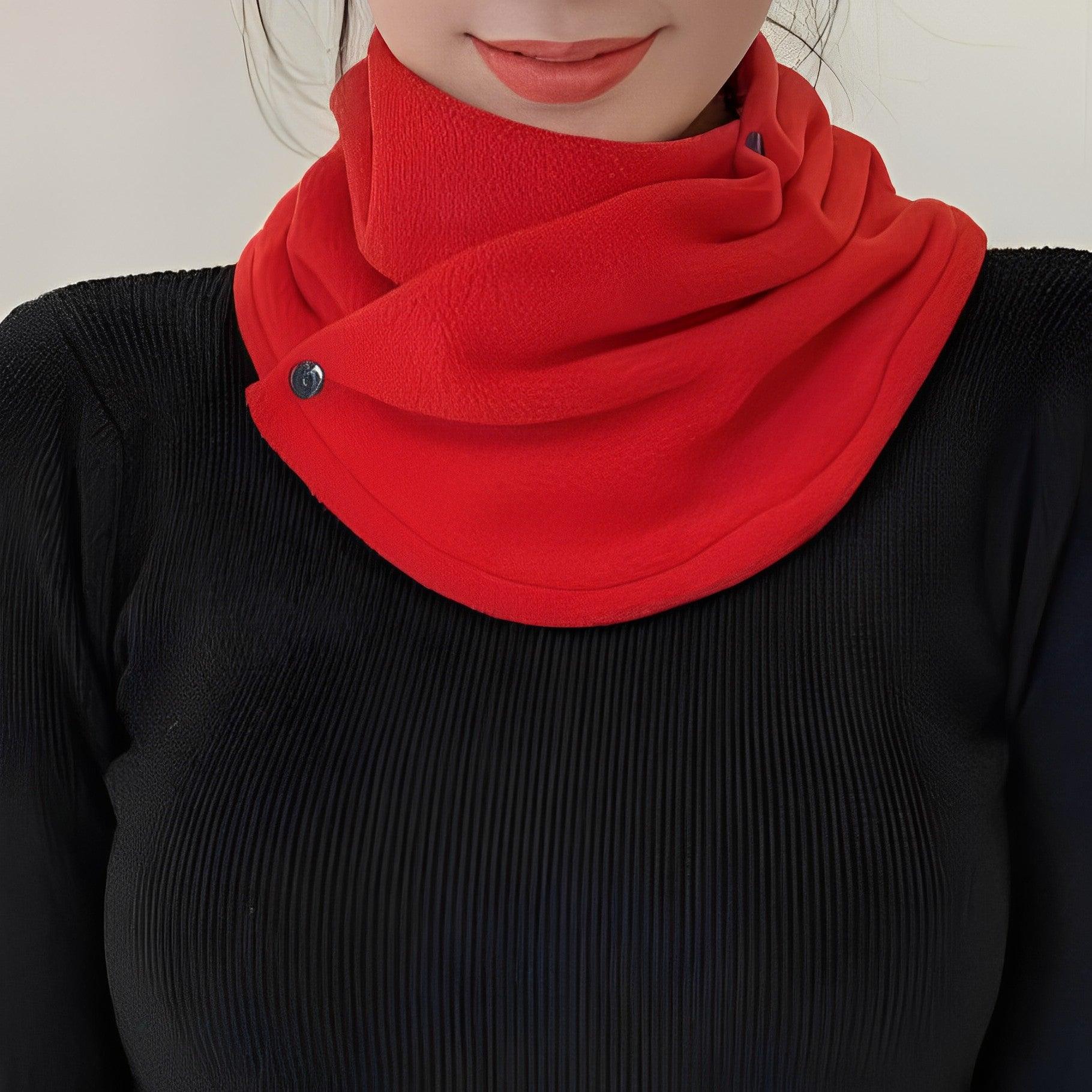 Snood doux avec boutons assortis Rouge