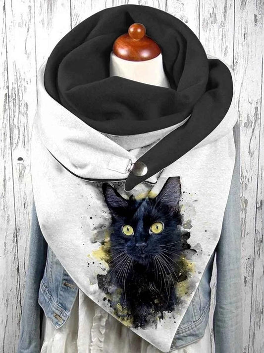 Tête de Chat | Snood Design Chat WHITE / 150x75 cm